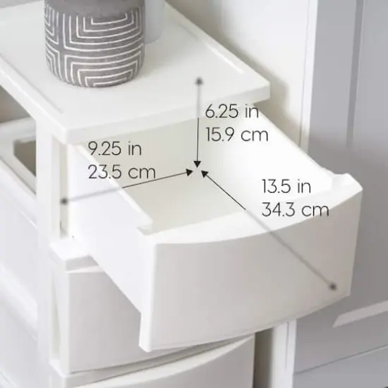 IRIS&reg; 24.5" White 3-Drawer Narrow Plastic Storage Chests, 2ct. {5}