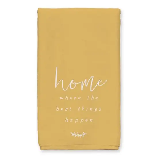 Where the Best Things Happen Tea Towel Set Yellow {3}