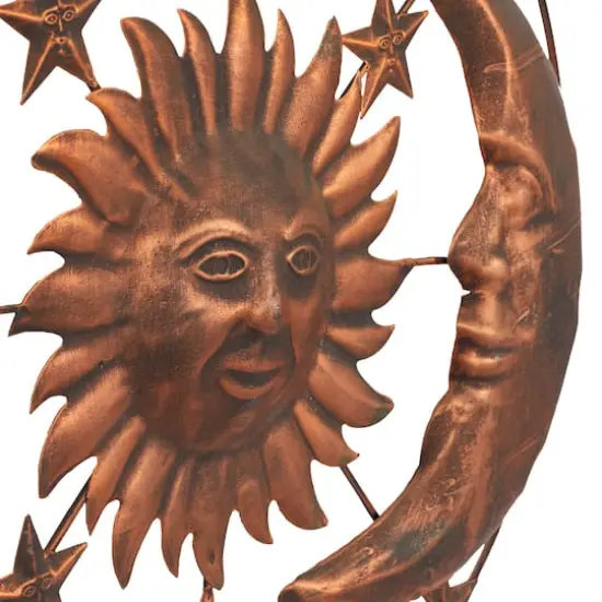 Brown Sun & Moon Rustic Metal Wall Decor {4}