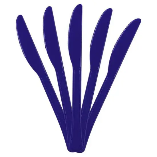 JAM Paper Premium Utensils Plastic Knives Party Pack, 48ct. Navy Blue {3}