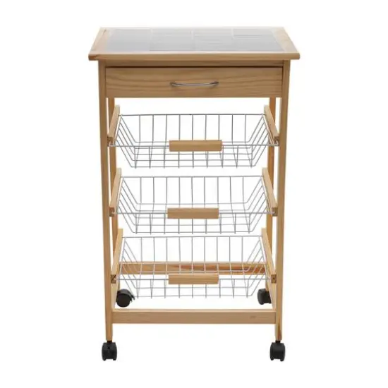 Organize It All 3-Tier Basket & Drawer Kitchen Cart {8}