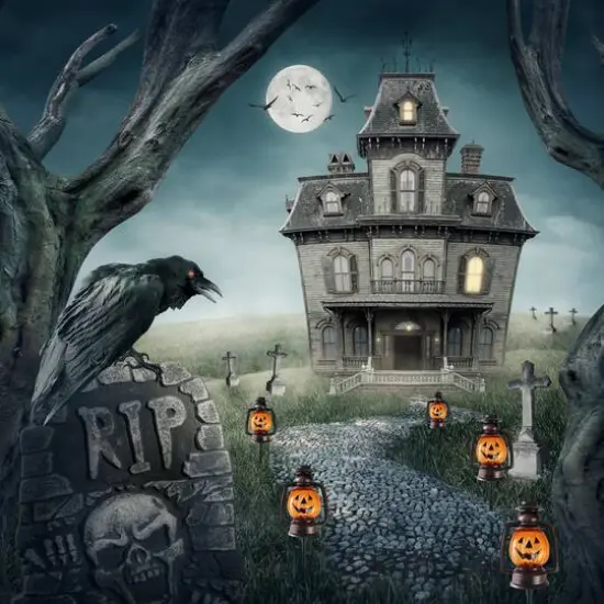 16.75" Orange Flickering Halloween Jack O' Lantern Pathway Markers, 3ct. {3}