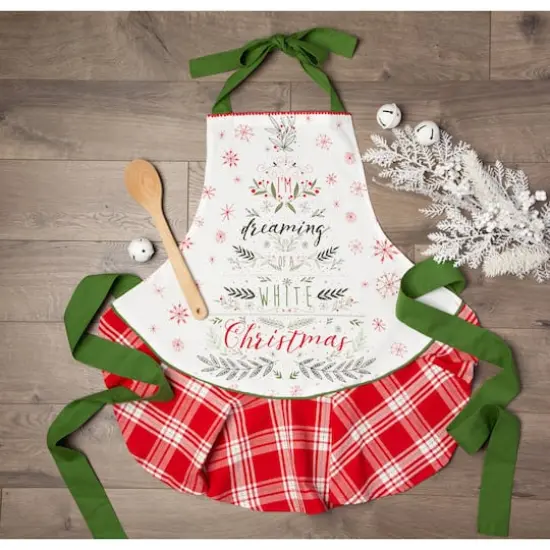 DII&reg; White Christmas Tree Ruffle Apron {6}