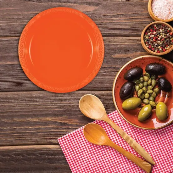 JAM Paper 9" Plastic Party Plates, 20ct. Orange {5}