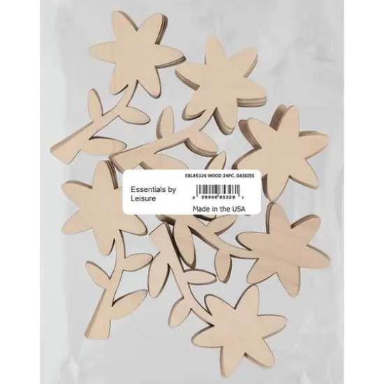 Essentials by Leisure Arts 4" Flat Wood Daisy Shapes, 24ct. {3}