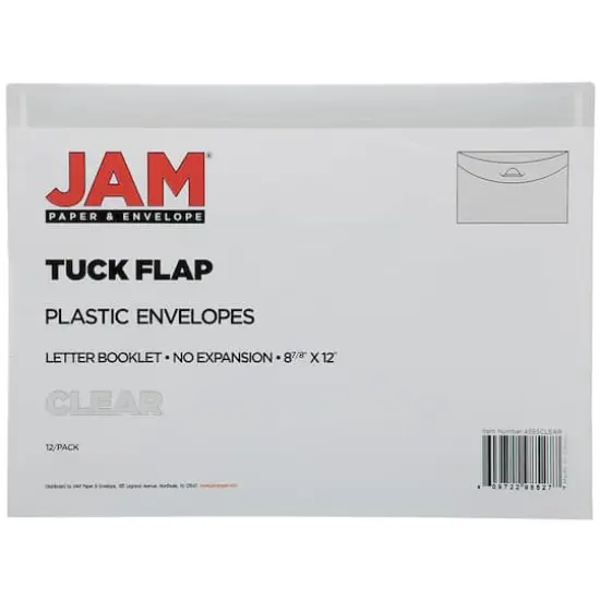JAM Paper Clear Plastic Tuck Flap Letter Size Booklet Envelopes, 12ct. {5}