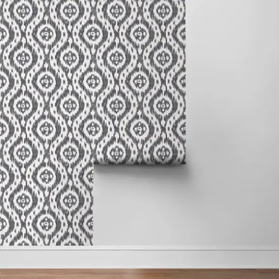 Surface Style Ikat Tracery Peel & Stick Wallpaper Ebony {8}