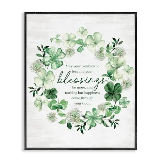 Stupell Industries Irish Proverb Wreath Framed Giclee Art Black {1}