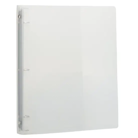 JAM Paper 0.75" Glass Twill Plastic 3-Ring Binder Clear {4}