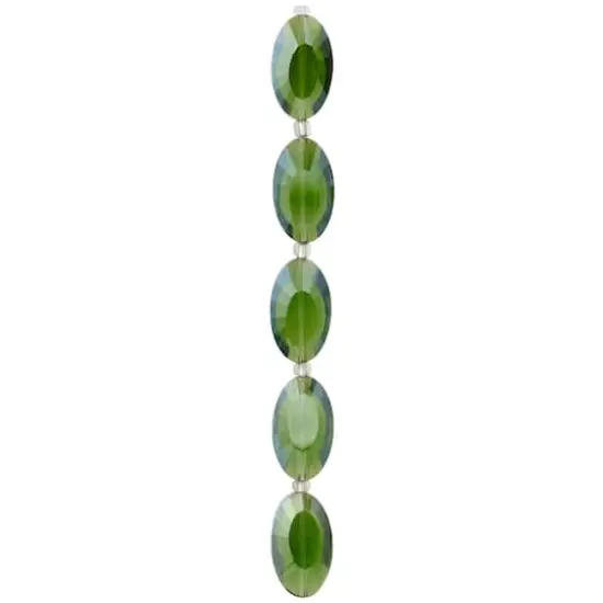 Green Glass Faceted Oval Beads, 20mm by Bead Landing&trade; {4}