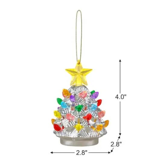 Mr. Christmas 4" Electroplated Shatterproof Tree Ornament Silver {4}