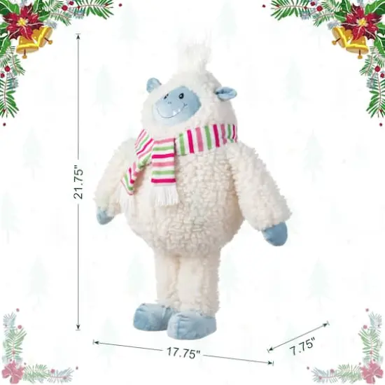 Glitzhome&reg; 22"H Christmas Fabric Standing Yeti {9}