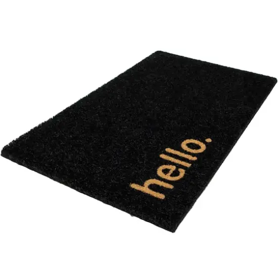 Black Hello Doormat {5}