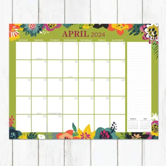 TF Publishing 2024 Floral Medium Desk Pad Monthly Blotter Calendar {5}