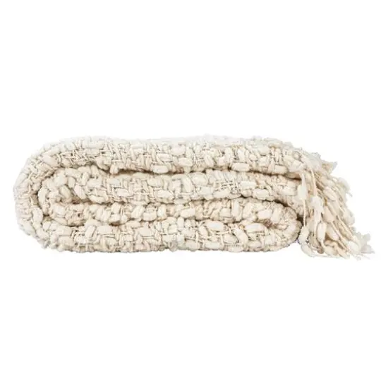 Hello Honey® Natural Cable Knit Throw Blanket with Fringe {7}