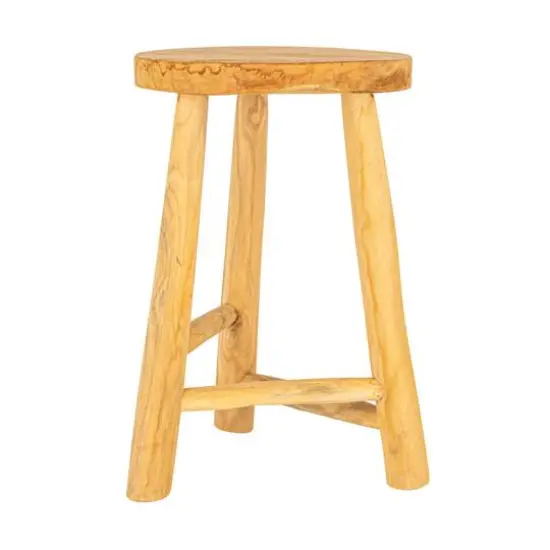 Hello Honey&reg; Natural Bleached Teakwood Round Stool {9}
