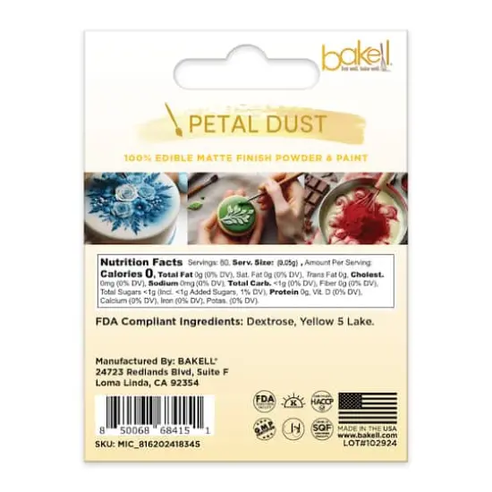 Bakell&reg; Petal Dust Edible Matte Finish Powder Yellow {6}