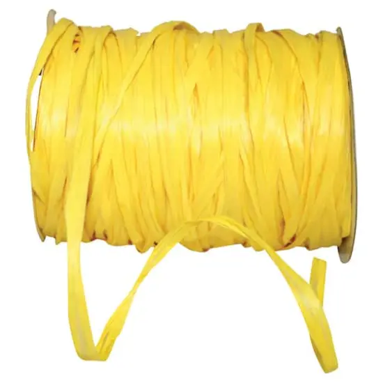 JAM Paper 1/4" Matte Raffia Ribbon, 100yd. Yellow {1}