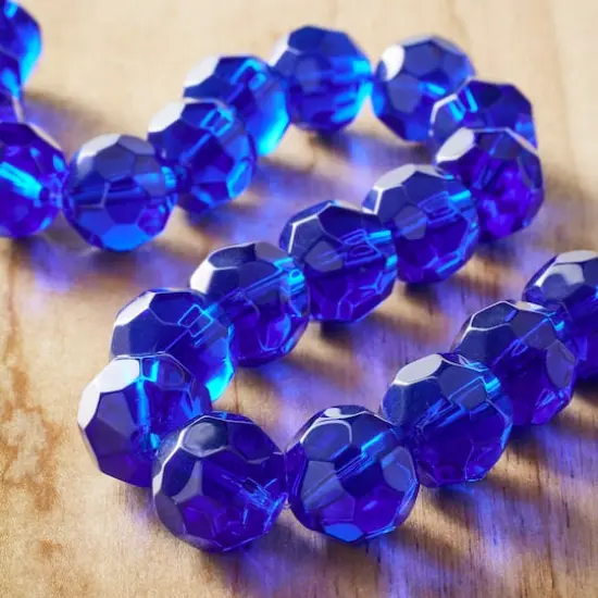 Sapphire Glass Faceted Round Beads, 14mm by Bead Landing&trade; {3}