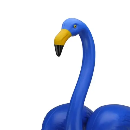 33" Blue Tropical Flamingo Outdoor Lawn Stakes Set {4}