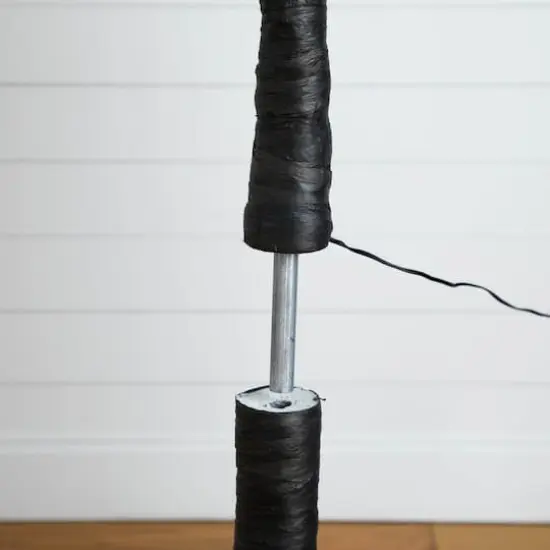 8ft. Pre-Lit Halloween Deluxe Black Twig Artificial Tree with 216 Orange & Purple LED Lights {7}