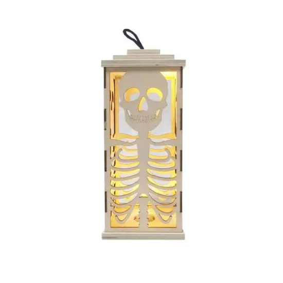 10" DIY LED Skull Wood Lantern D&eacute;cor by Make Market&reg; {3}
