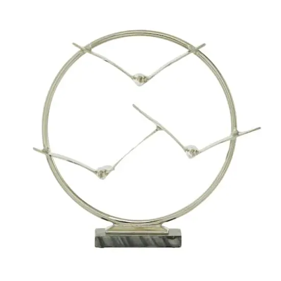 Silver Aluminum Modern Sculpture, Bird 18" x 19" x 5" {3}