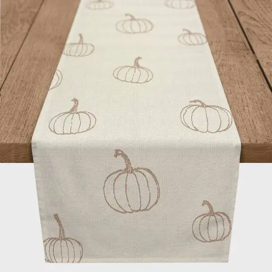 72'' Dusty Rose Mini Pumpkin Pattern Cotton Twill Runner {1}