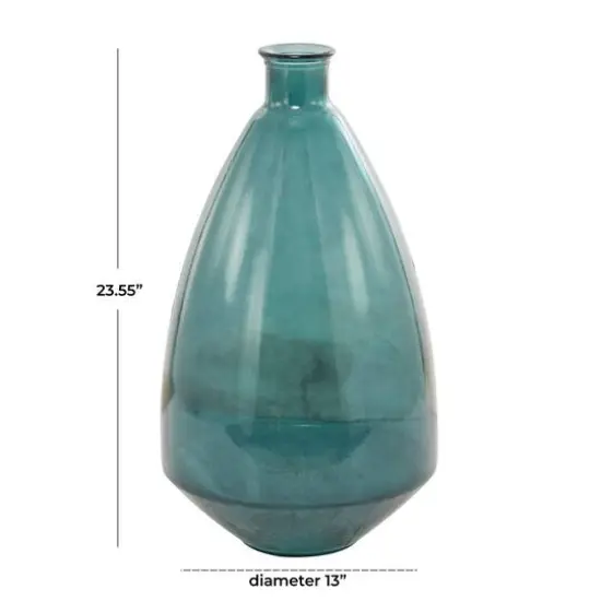 Blue Recycled Glass Handmade Spanish Vase 13" x 13" x 24" {7}