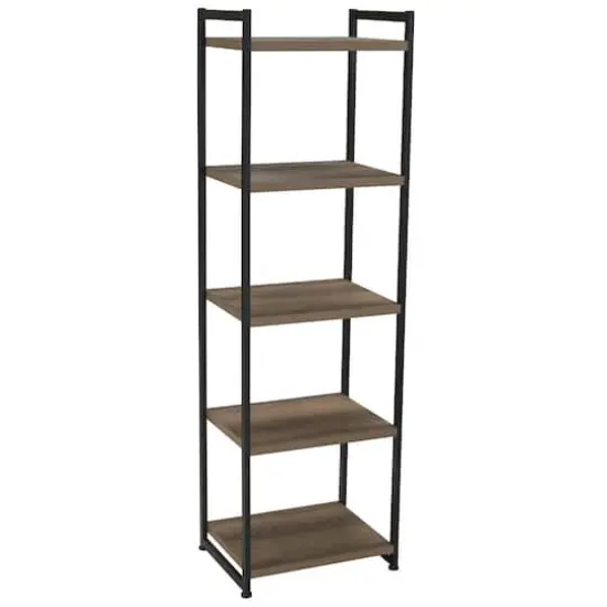 Household Essentials Jamestown 59" 5-Shelf Narrow Bookshelf Ashwood {1}