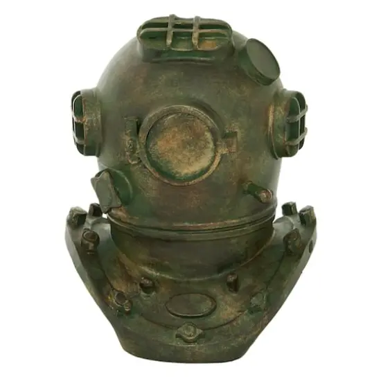Bronze Polystone Coastal Decorative Antique Diving Helmet, 10" x 8" x 9" {3}