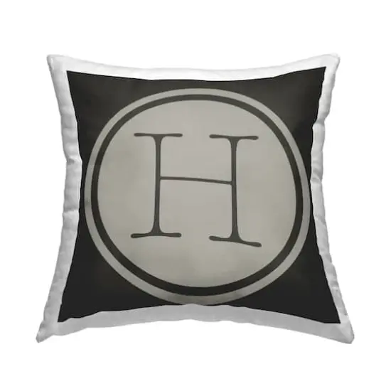 Stupell Industries Modern Initial Typewriter Key Circle Style Throw Pillow H {1}