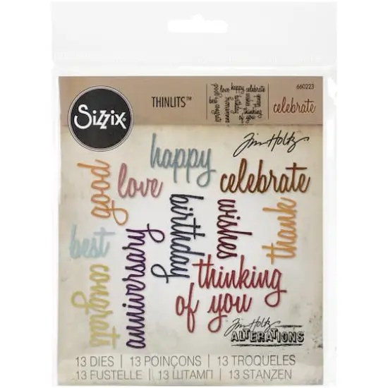 Sizzix® Thinlits™ Celebration Script Words Die Set by Tim Holtz® {1}