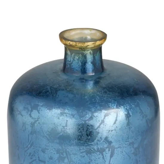 Blue Glass Coastal Vase, 12" x 10" x 10" {4}