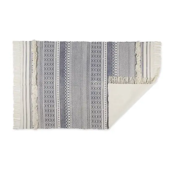 DII&reg; Shabby Chic Textured Hand-Loomed Shag Rug French Blue/Off White {5}
