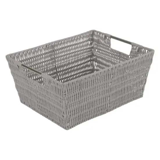 Simplify 3-Piece Rattan Tote Basket Set Gray {13}