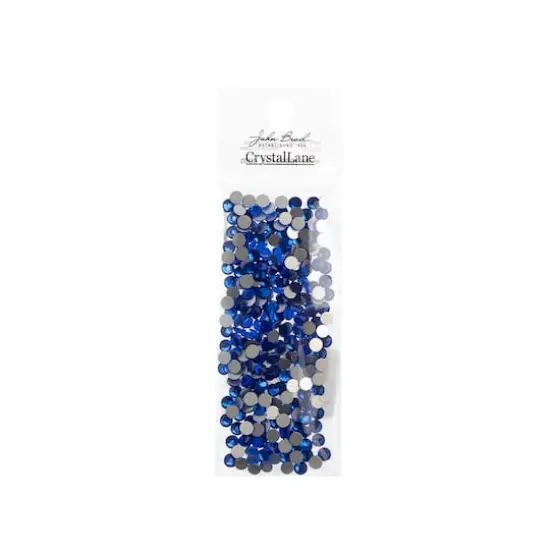 John Bead Crystal Lane SS16 Glass Round Flatback Rhinestones, 288ct. Blue Sapphire {4}