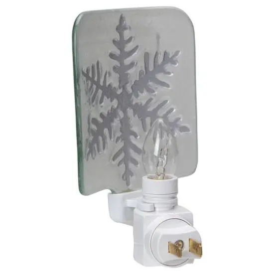 Silver Snowflake Glass Christmas Night Light {5}