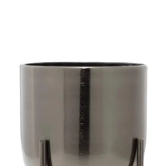 Metal Contemporary Stand Planter Set Black {5}