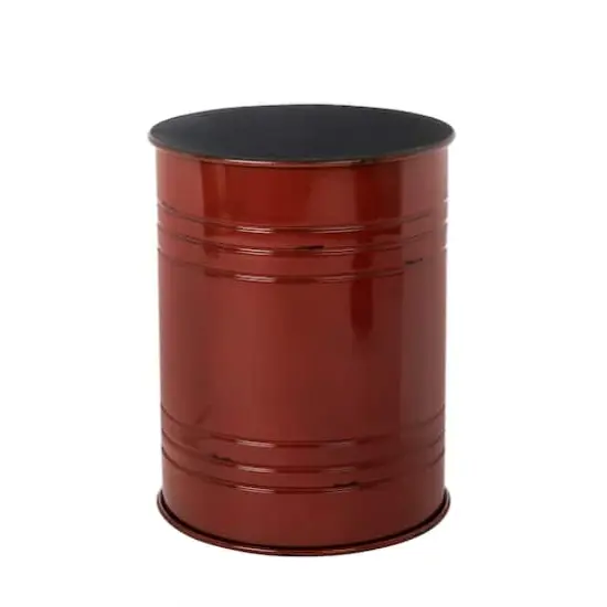 Glitzhome&reg; Metal Storage Accent Table with Solid Wood Lid Set Red {9}