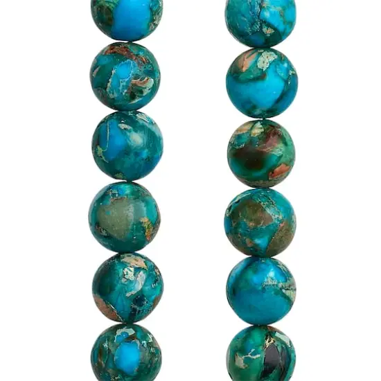 Dyed Turquoise Imperial Jasper Round Beads, 8mm by Bead Landing&trade; {1}