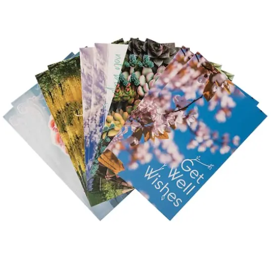 JAM Paper 4" x 6" Assorted Nature Get Well Cards & Envelopes, 10ct. {1}
