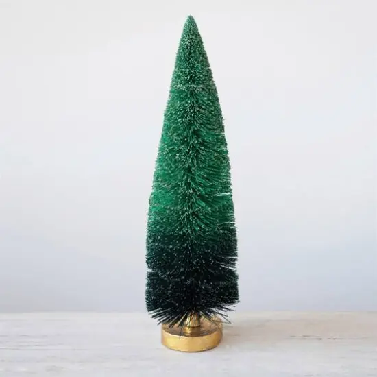 Hello Honey&reg; 16.5" Green Ombre Sisal Bottle Brush Tree with Wood Base {4}