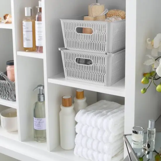 Simplify Slide Stack It Storage Tote Baskets, 2ct. Gray {8}