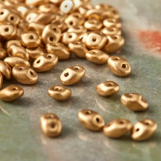 Superduo Two-Hole Czech Glass Beads Metallic Flax Matte {3}