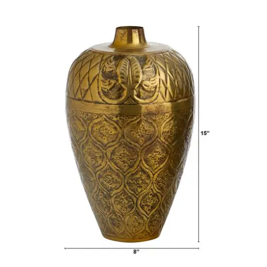 15" Gold Antique Urn {3}