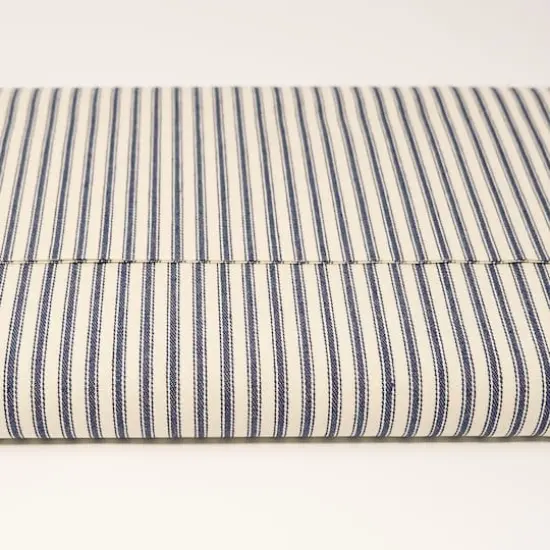 Roc-Lon Woven Stripe Ticking Navy Fabric {3}