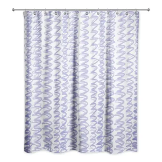 74" Squiggles Shower Curtain Blue {1}