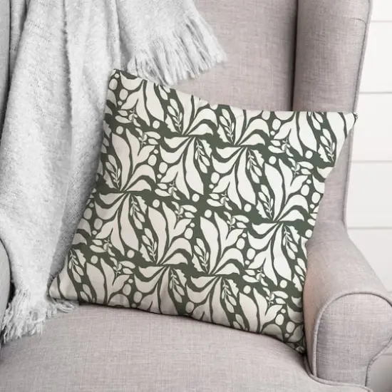 18" Fun Foliage Indoor/Outdoor Pillow Sage {3}