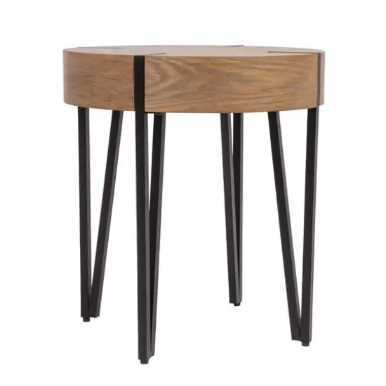 Hello Honey&reg; 22" Astoria Wood End Table with Metal Hairpin Legs {7}